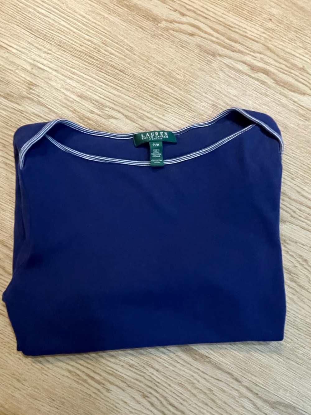 Lauren Ralph Lauren Navy Short-Sleeve Tee with Contrast Trim